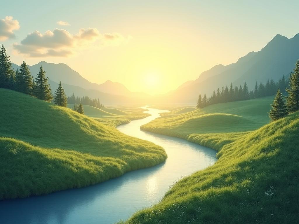 Peaceful landscape representing mental wellness journey